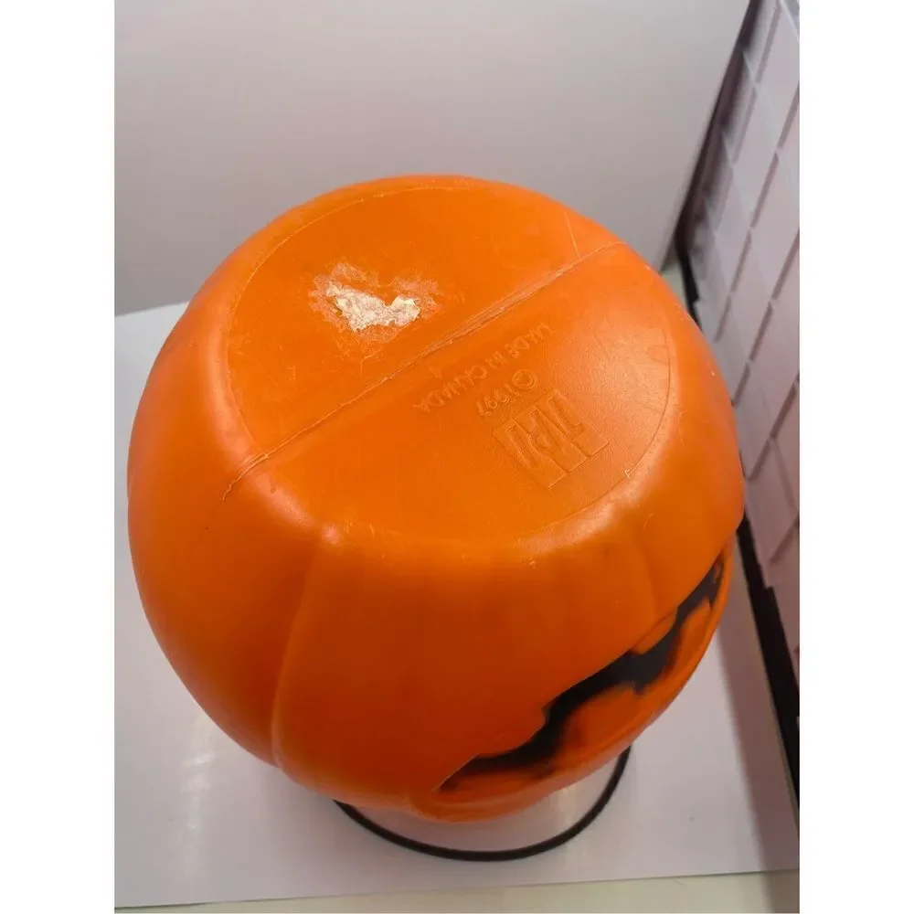 Vtg. TPI 1997 Blow Mold Pumpkin Halloween Trick or Treat Bucket Jack-O-Lantern